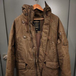 Alpha Industries Jacket Mens S Black Military Parka